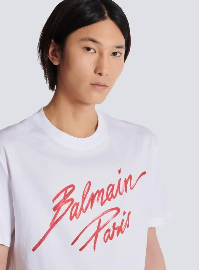 T-shirt med Balmain Lipstick-tryck T-shirt med Balmain Lipstick-tryck