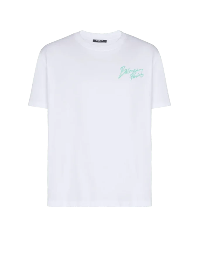 T-shirt med Balmain Paris Brush-tryck T-shirt med Balmain Paris Brush-tryck