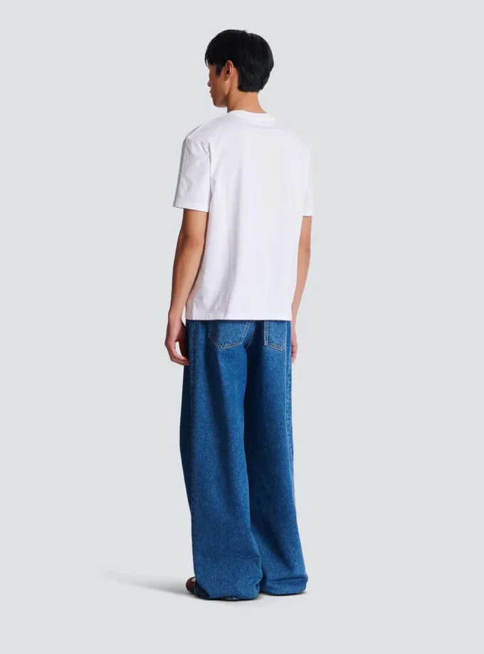T-shirt med Balmain Paris Brush-tryck T-shirt med Balmain Paris Brush-tryck