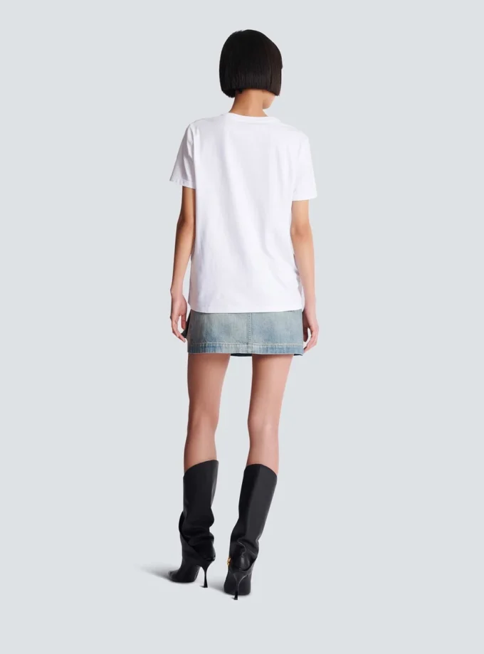 T-shirt med Balmain Paris Chain-tryck T-shirt med Balmain Paris Chain-tryck