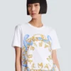 T-shirt med Balmain Paris Chain-tryck T-shirt med Balmain Paris Chain-tryck