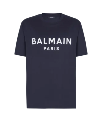 T-shirt med Balmain Paris-tryck