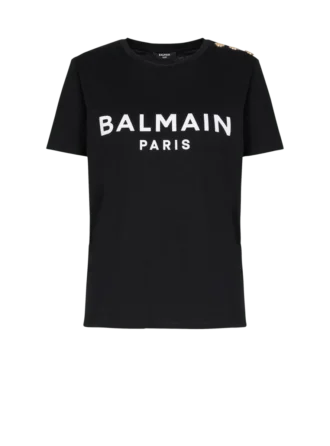 T-shirt med Balmain Paris-tryck