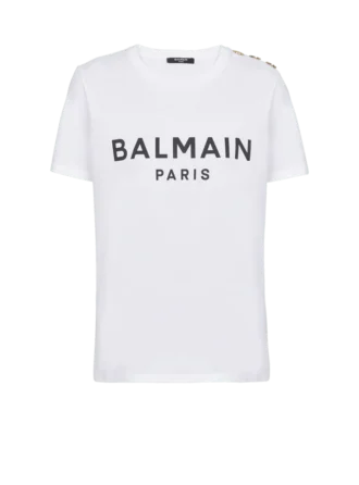 T-shirt med Balmain Paris-tryck