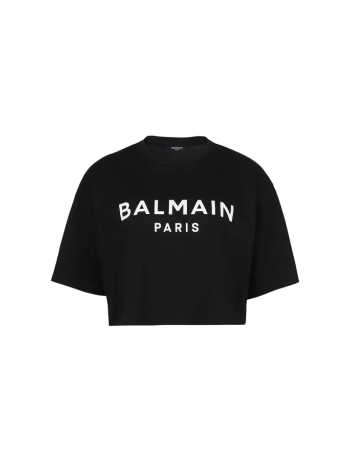 T-shirt med Balmain Paris-tryck