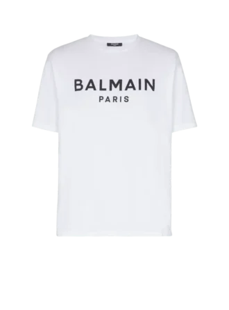 T-shirt med Balmain Paris-tryck