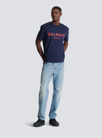 T-shirt med Balmain Paris-tryck