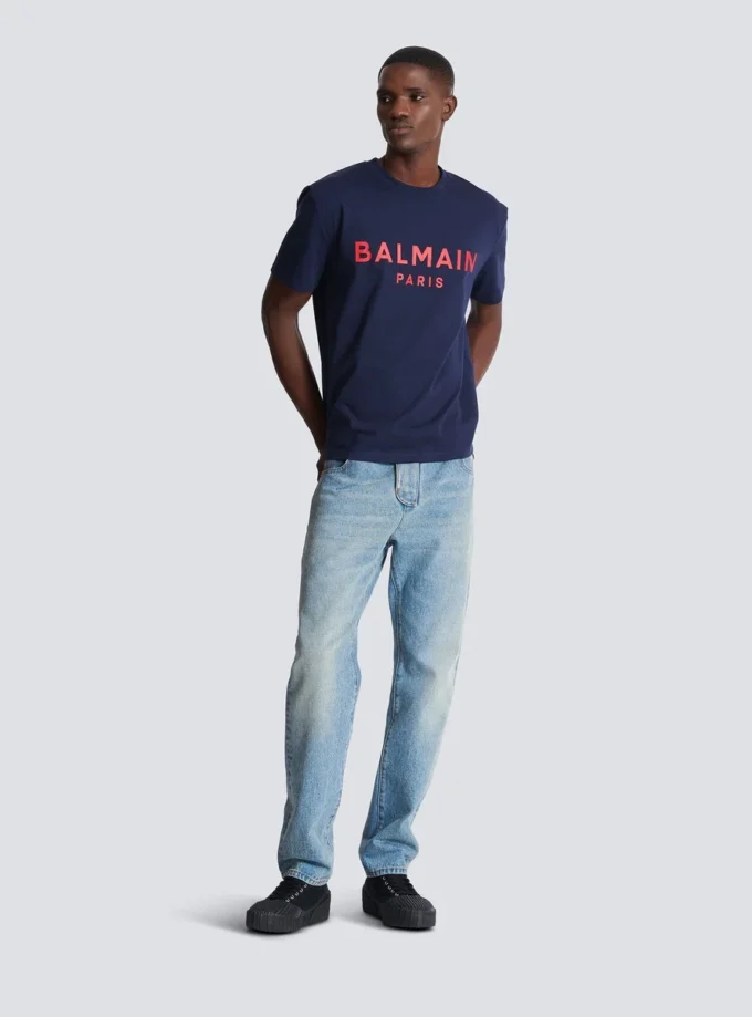 T-shirt med Balmain Paris-tryck T-shirt med Balmain Paris-tryck