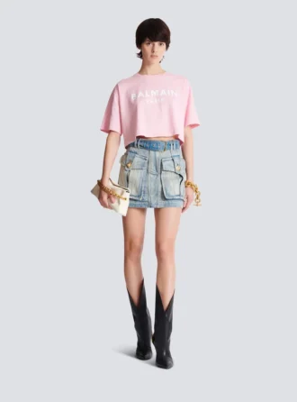 T-shirt med Balmain Paris-tryck
