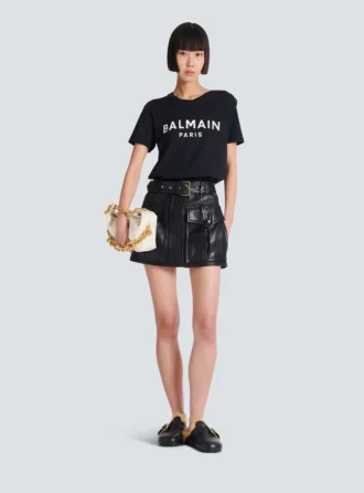 T-shirt med Balmain Paris-tryck