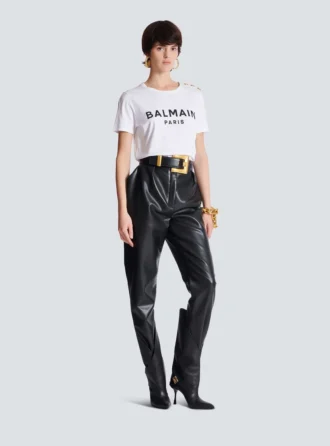 T-shirt med Balmain Paris-tryck