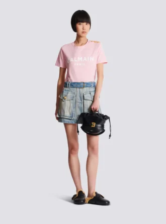 T-shirt med Balmain Paris-tryck