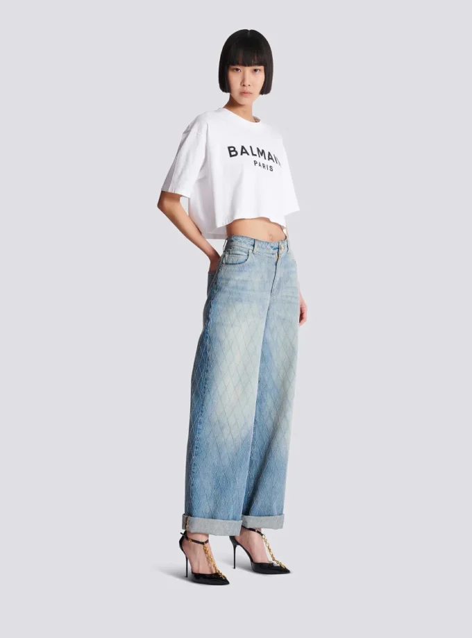 T-shirt med Balmain Paris-tryck T-shirt med Balmain Paris-tryck