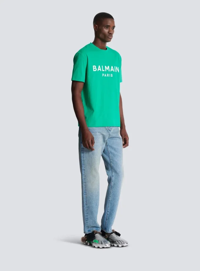 T-shirt med Balmain Paris-tryck