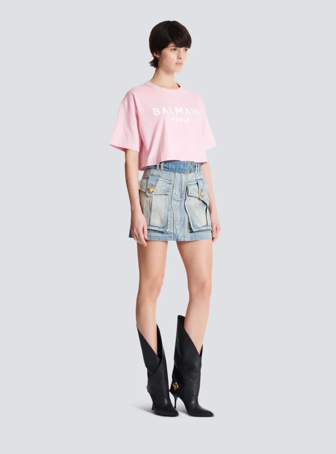 T-shirt med Balmain Paris-tryck T-shirt med Balmain Paris-tryck