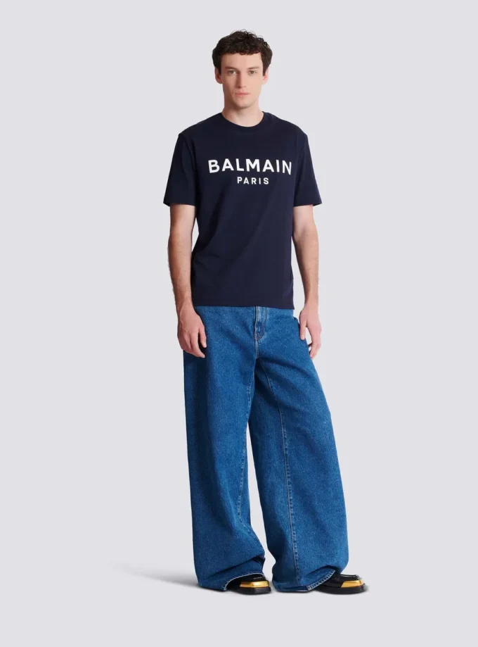 T-shirt med Balmain Paris-tryck
