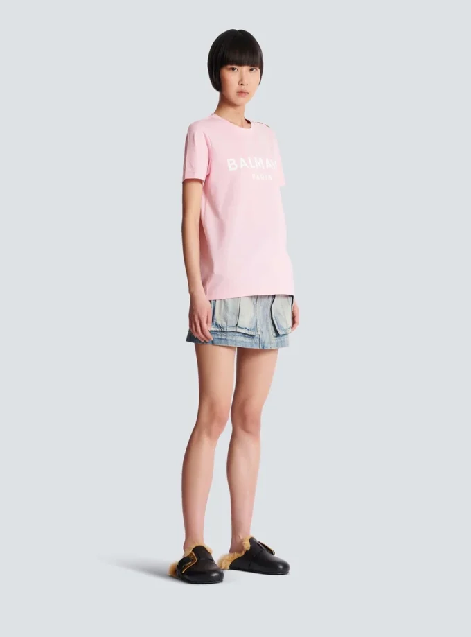 T-shirt med Balmain Paris-tryck T-shirt med Balmain Paris-tryck