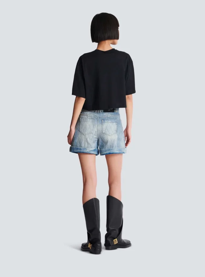 T-shirt med Balmain Paris-tryck