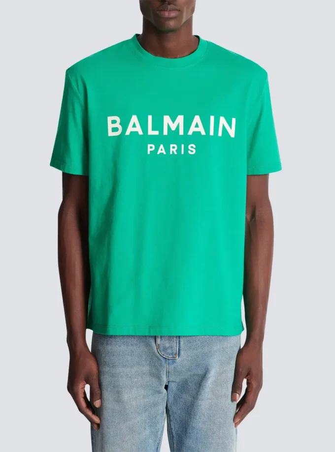 T-shirt med Balmain Paris-tryck