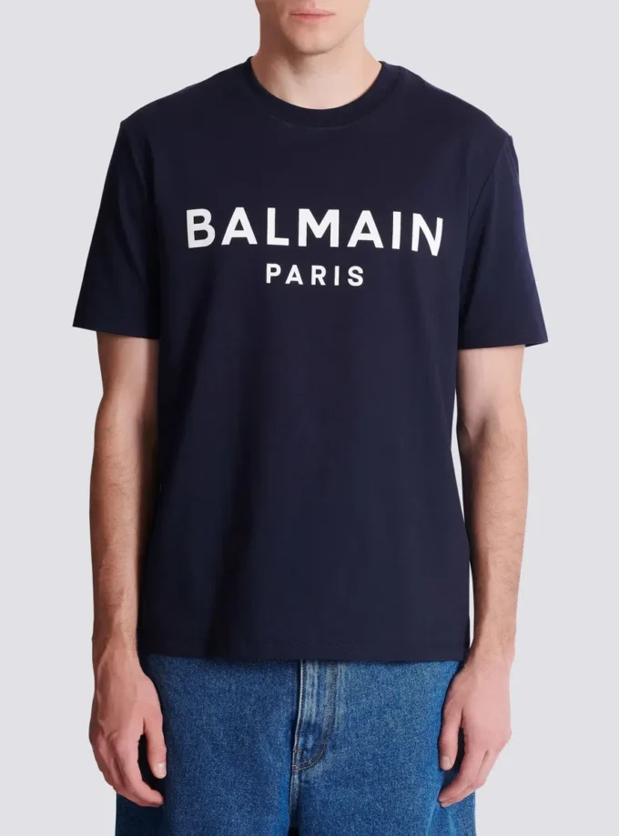 T-shirt med Balmain Paris-tryck