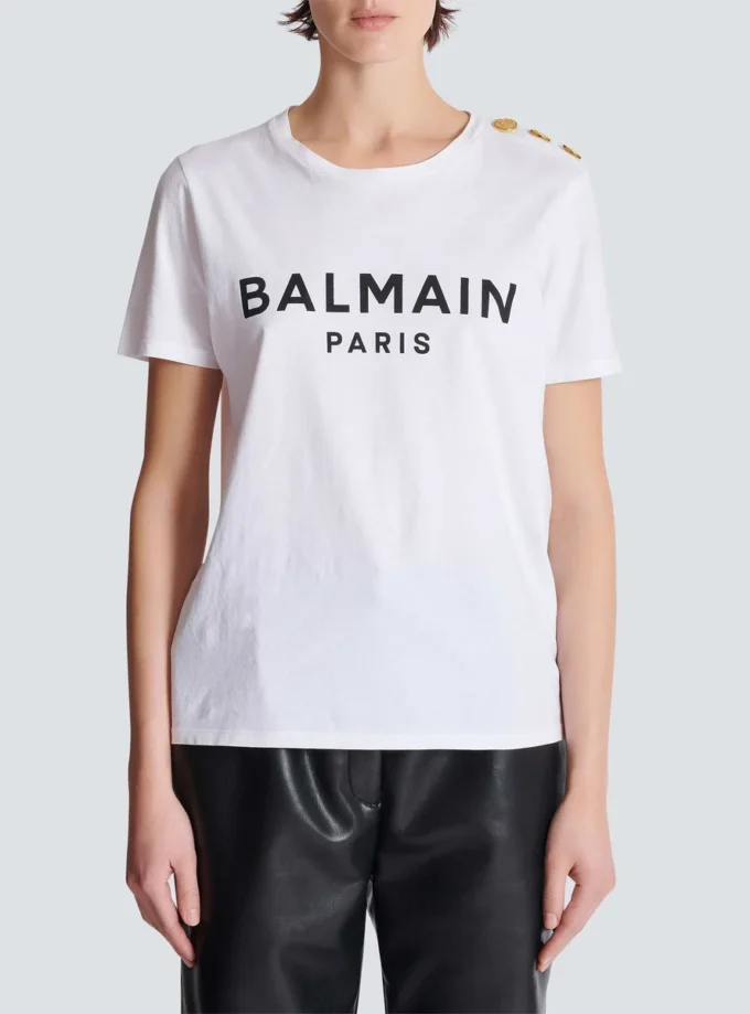 T-shirt med Balmain Paris-tryck T-shirt med Balmain Paris-tryck