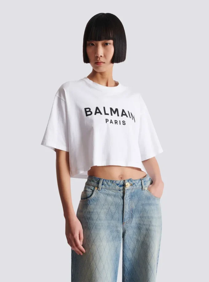 T-shirt med Balmain Paris-tryck T-shirt med Balmain Paris-tryck