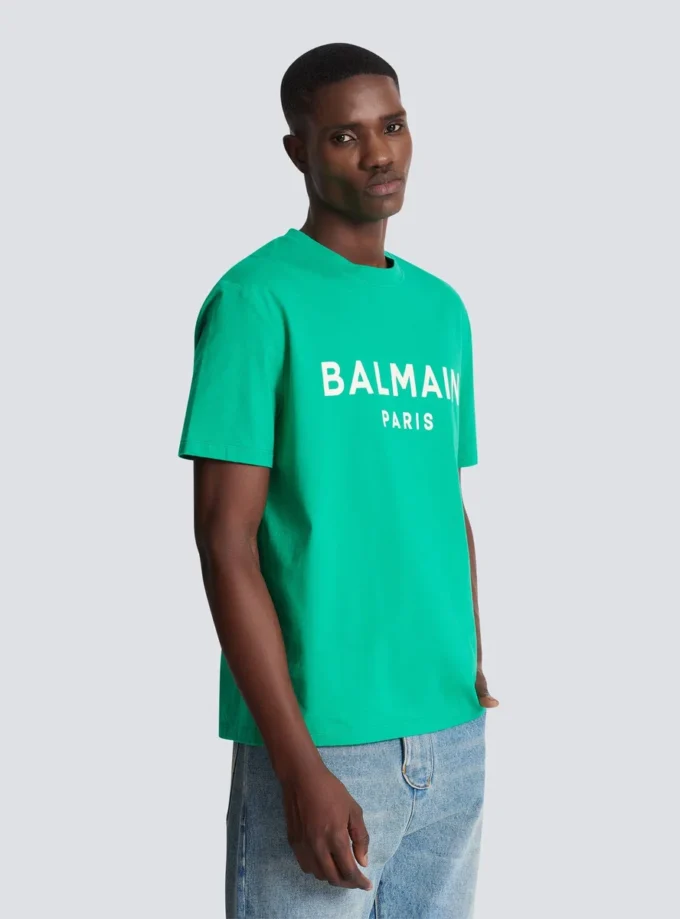 T-shirt med Balmain Paris-tryck