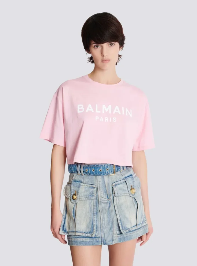 T-shirt med Balmain Paris-tryck T-shirt med Balmain Paris-tryck