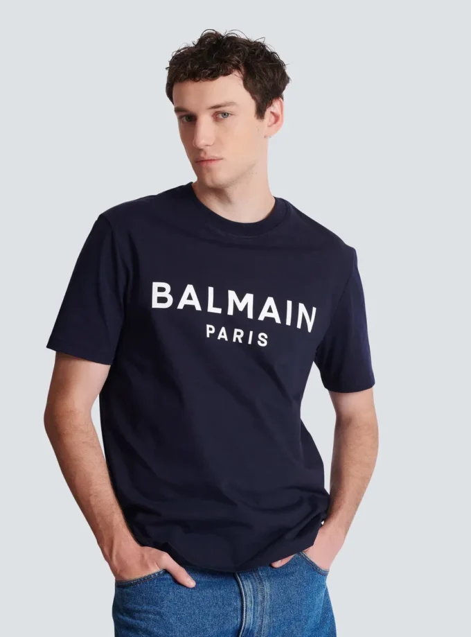 T-shirt med Balmain Paris-tryck