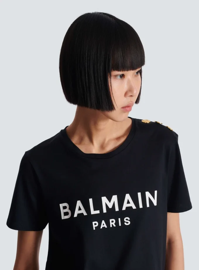 T-shirt med Balmain Paris-tryck T-shirt med Balmain Paris-tryck