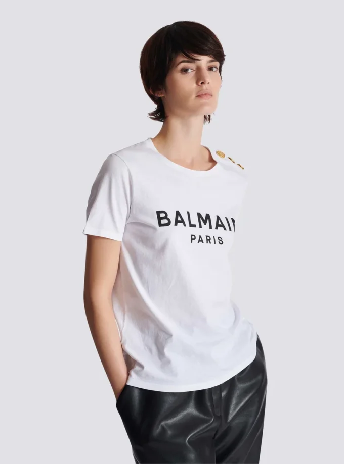T-shirt med Balmain Paris-tryck T-shirt med Balmain Paris-tryck