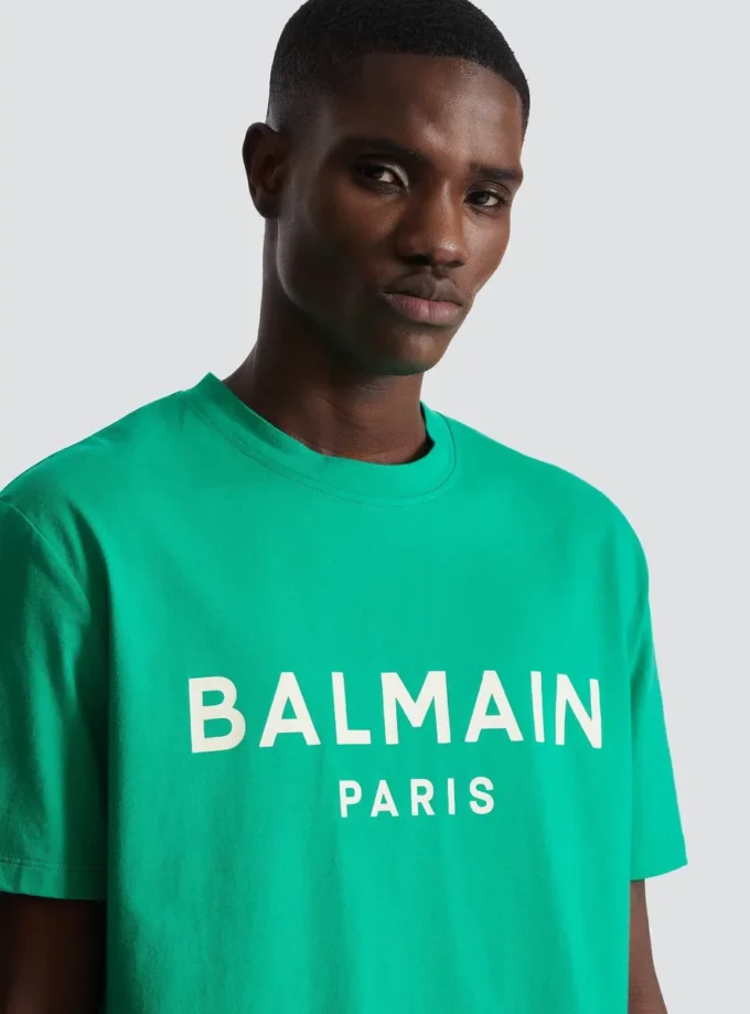 T-shirt med Balmain Paris-tryck