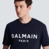 T-shirt med Balmain Paris-tryck