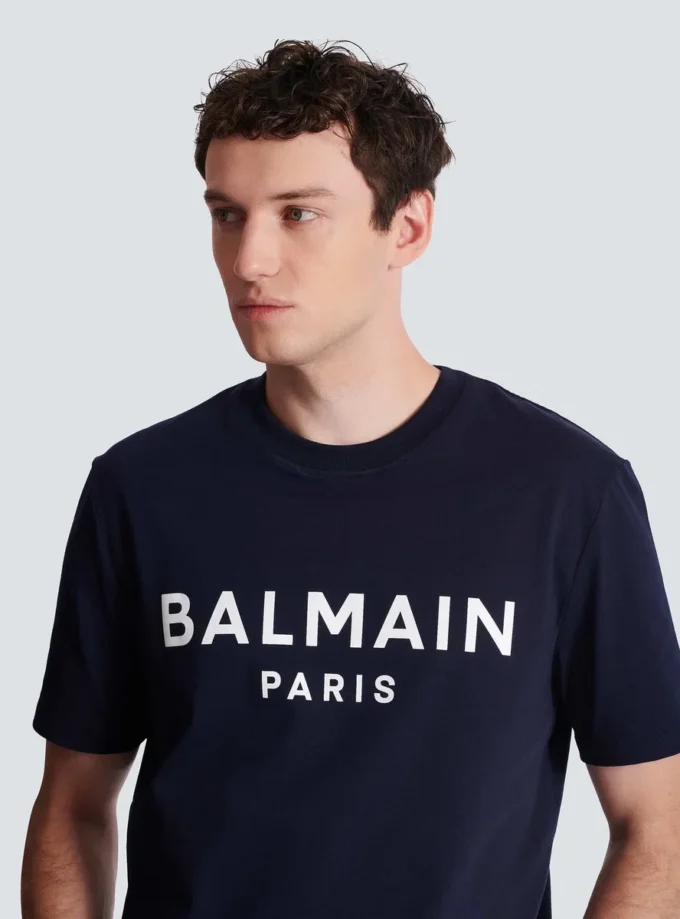 T-shirt med Balmain Paris-tryck