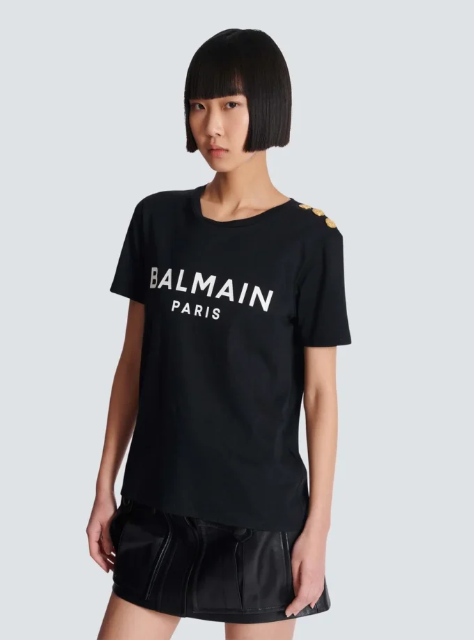 T-shirt med Balmain Paris-tryck T-shirt med Balmain Paris-tryck