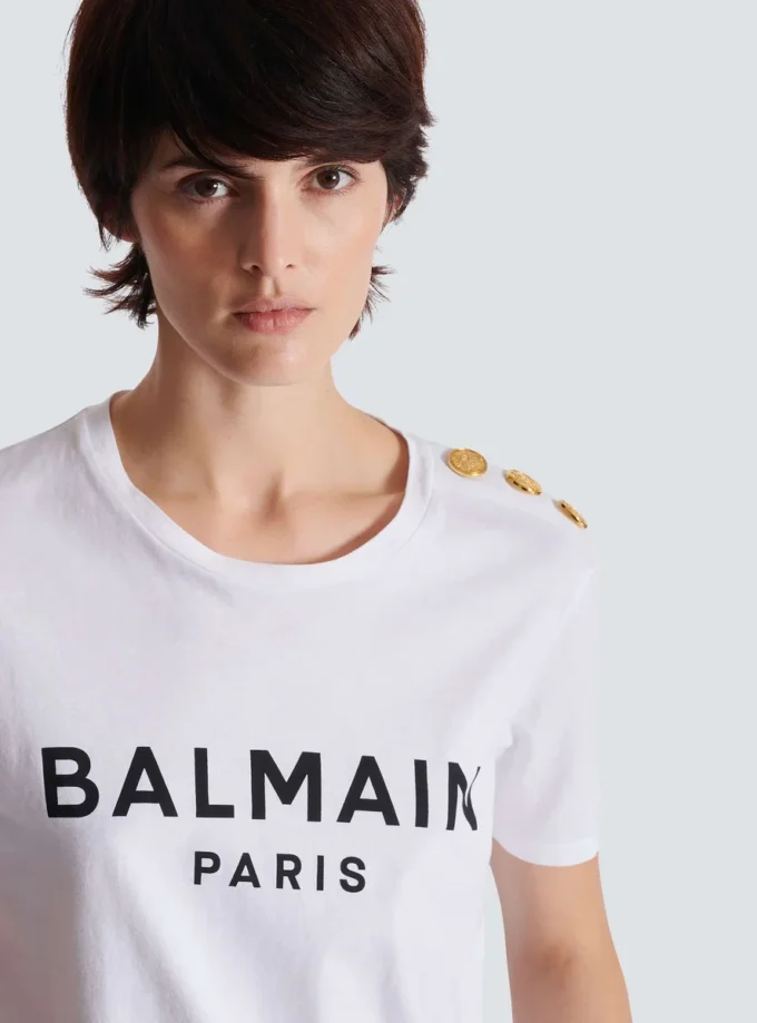 T-shirt med Balmain Paris-tryck T-shirt med Balmain Paris-tryck