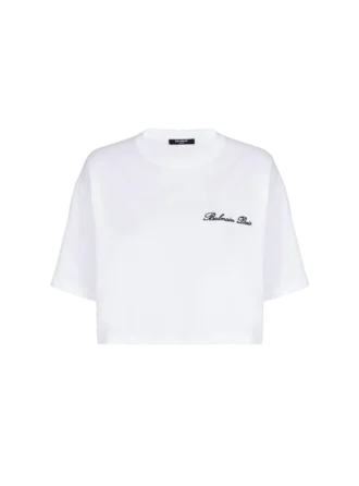 T-shirt med Balmain Signature-broderi