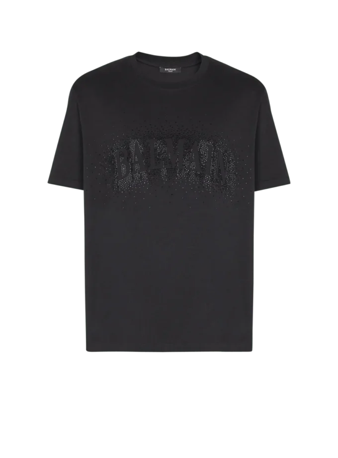 T-shirt med broderad kristalleffekt T-shirt med broderad kristalleffekt