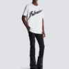 T-shirt med flockat Balmain Letter-logo T-shirt med flockat Balmain Letter-logo