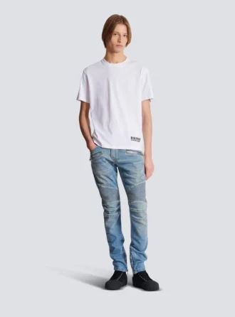 T-shirt med liten Balmain-stämpel