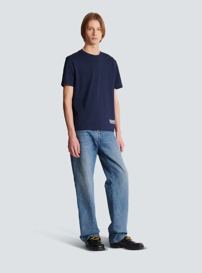 T-shirt med liten Balmain-stämpel T-shirt med liten Balmain-stämpel