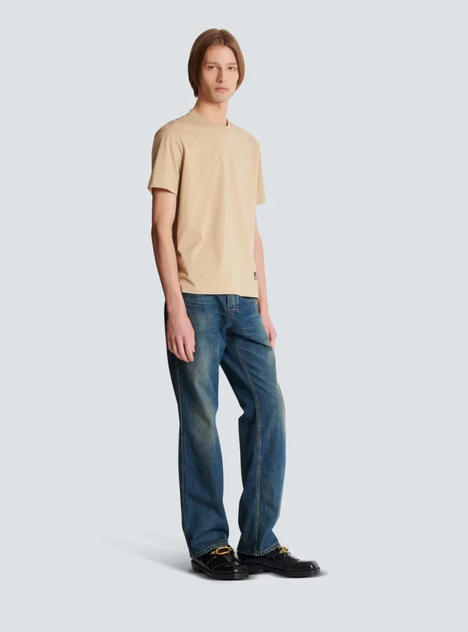T-shirt med liten Balmain-stämpel T-shirt med liten Balmain-stämpel