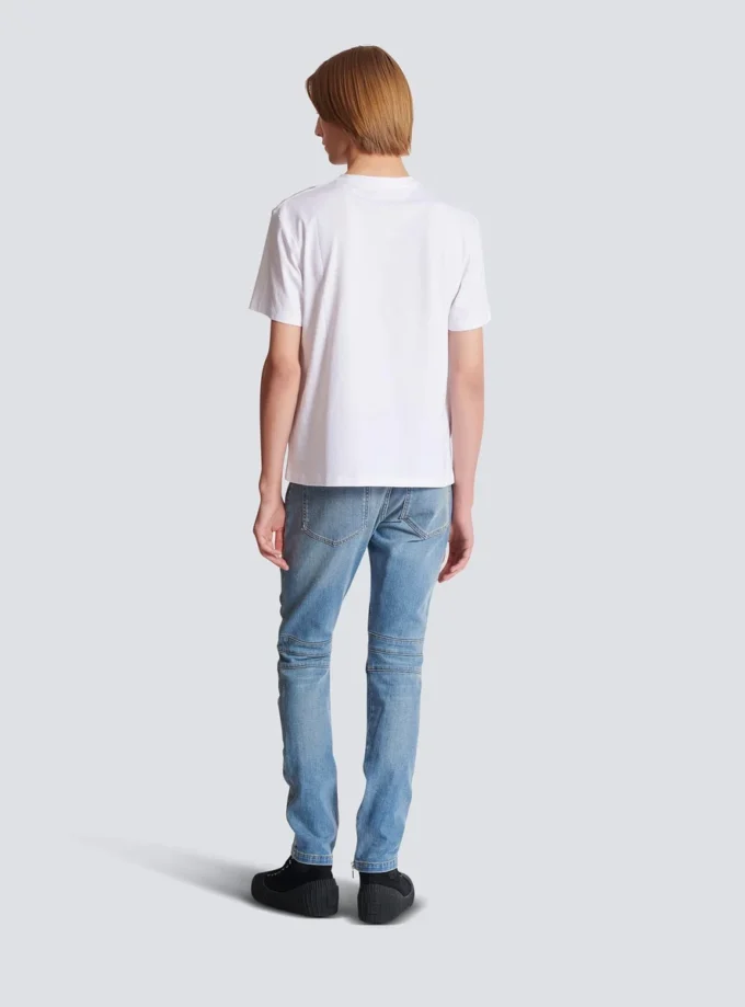 T-shirt med liten Balmain-stämpel T-shirt med liten Balmain-stämpel