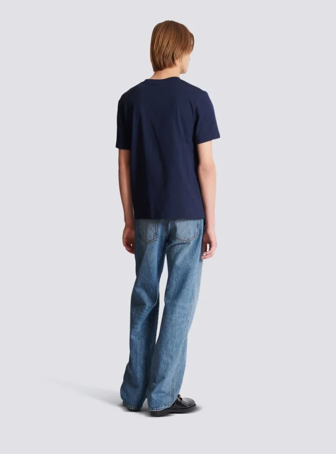T-shirt med liten Balmain-stämpel T-shirt med liten Balmain-stämpel