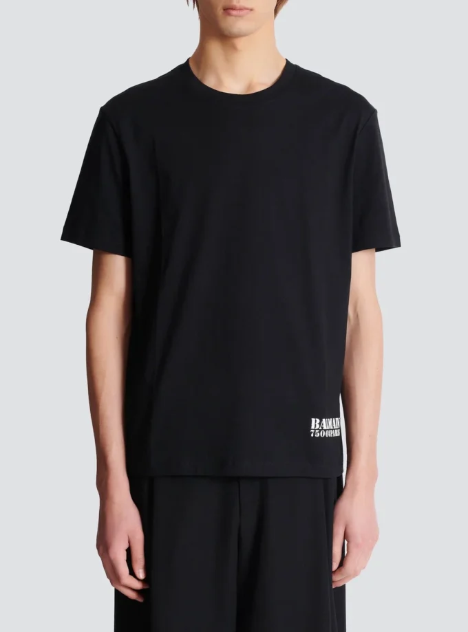 T-shirt med liten Balmain-stämpel T-shirt med liten Balmain-stämpel