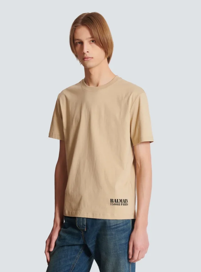 T-shirt med liten Balmain-stämpel T-shirt med liten Balmain-stämpel