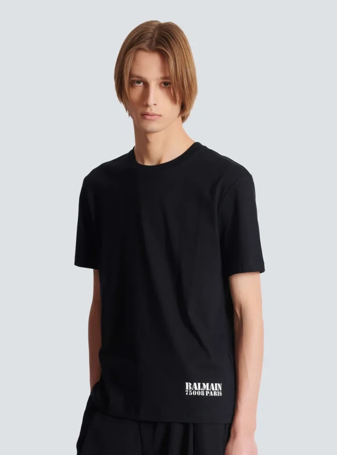 T-shirt med liten Balmain-stämpel T-shirt med liten Balmain-stämpel