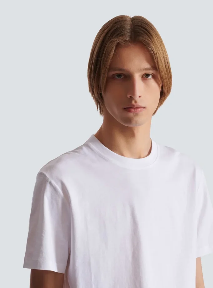 T-shirt med liten Balmain-stämpel T-shirt med liten Balmain-stämpel