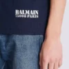 T-shirt med liten Balmain-stämpel T-shirt med liten Balmain-stämpel
