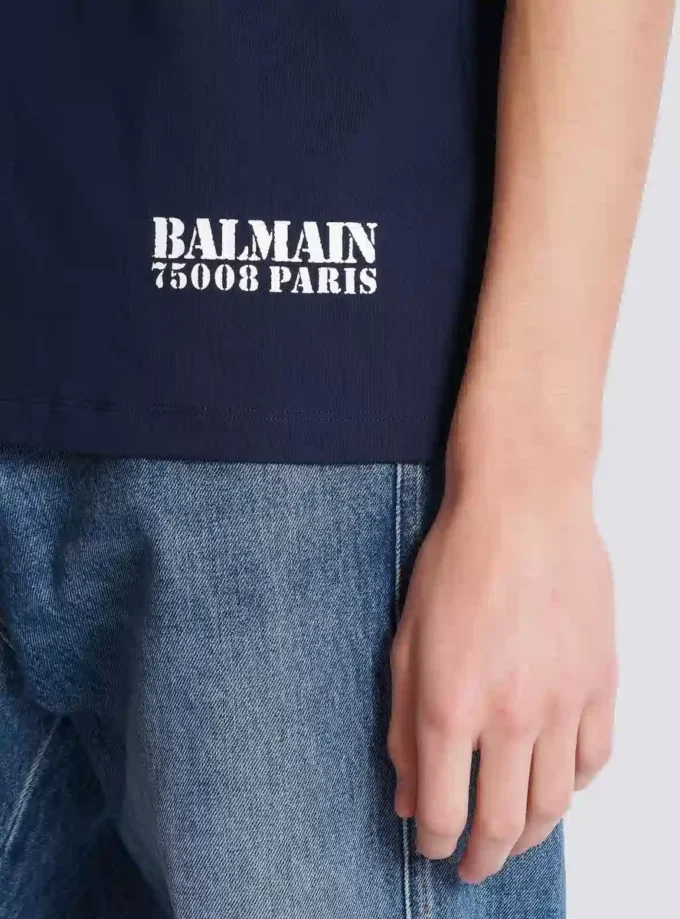 T-shirt med liten Balmain-stämpel T-shirt med liten Balmain-stämpel